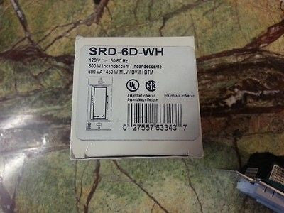 ❶ NEW Lutron SRD-6D-SW RadioRA-SR Rf 600 Watt Dimmer  - Choice of Satin Color!