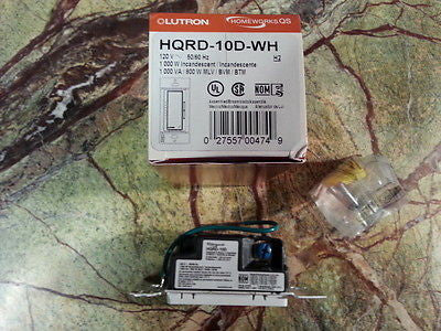 ❶ NEW Lutron HQRD-10D-WH Homeworks QS Rf 1000 Watt Dimmer Choice of Gloss Color!