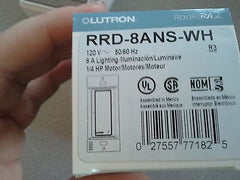 ❶ NEW - Lutron RRD-8ANS-WH RadioRA 2 Rf RA2 8amp Switch  - Gloss Color Choice!